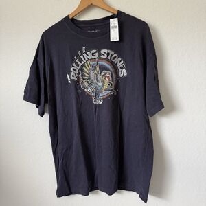 American Eagle Rolling Stones Dragon Graphic T-Shirt Men Medium Blue Glitter NWT